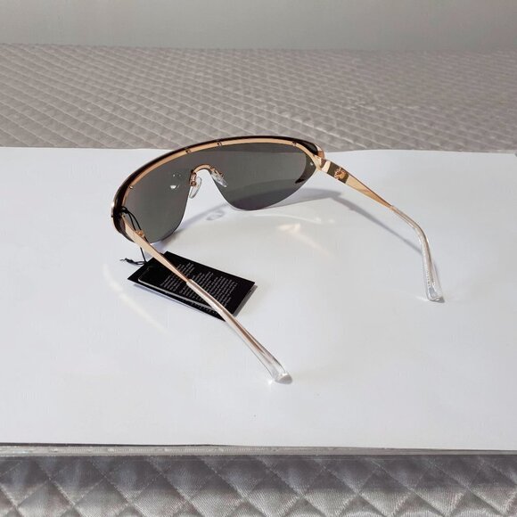 NWT Adam Selman x Le Specs gold mirrored lens shield inspired sunglasses - Picture 8 of 11